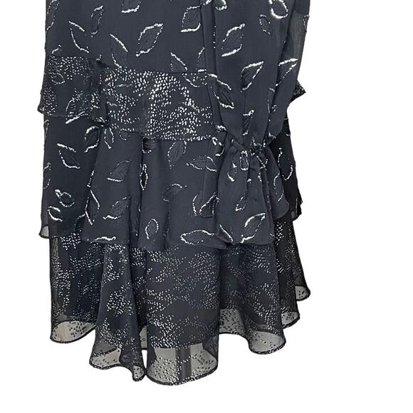 BCBG MAXAZRIA Size 4 Black Chiffon Ruffled Cocktail Mini Dress NEW WITH TAGS - Picture 7 of 16